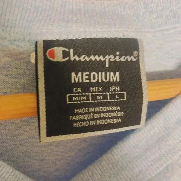 Champion Blue Heathered Print Crop Top Women's Size M - Picture 5 of 7